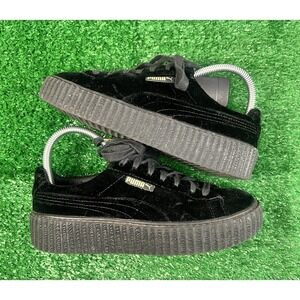 Fenty X Puma SZ 7.5 Women's Black Velvet Creeper Shoes Sneakers
